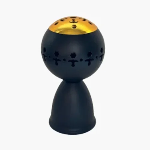 Black round incense burner for oud and bakhoor UAE